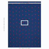 Schumacher Lobster Embroidery Navy Fabric