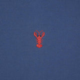 Schumacher Lobster Embroidery Navy Fabric
