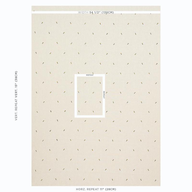 Schumacher Honey Bee Embroidery Natural Fabric