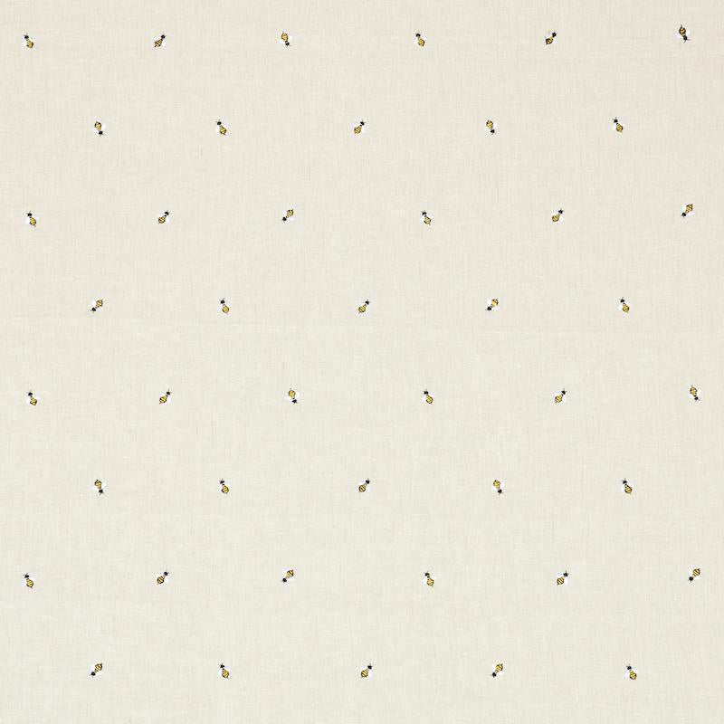 Schumacher Honey Bee Embroidery Natural Fabric