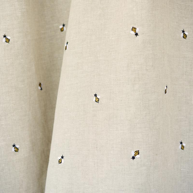 Schumacher Honey Bee Embroidery Natural Fabric