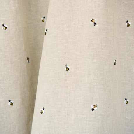 Schumacher Honey Bee Embroidery Natural Fabric