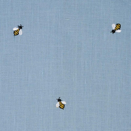 Schumacher Honey Bee Embroidery Sky Fabric