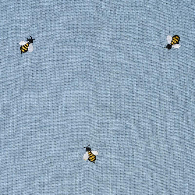 Schumacher Honey Bee Embroidery Sky Fabric