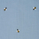 Schumacher Honey Bee Embroidery Sky Fabric