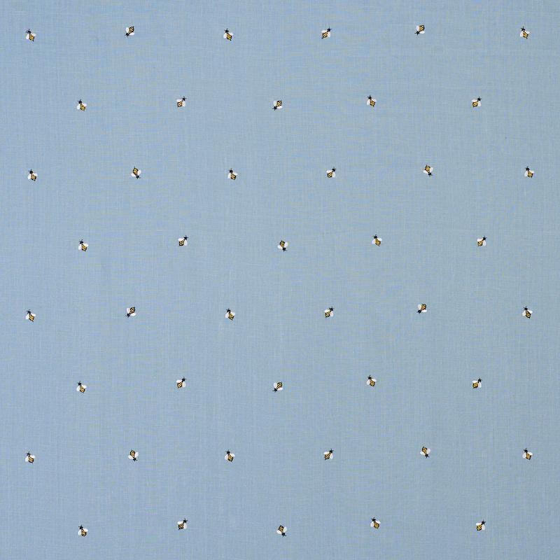 Schumacher Honey Bee Embroidery Sky Fabric