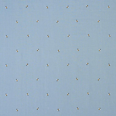 Schumacher Honey Bee Embroidery Sky Fabric