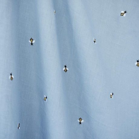 Schumacher Honey Bee Embroidery Sky Fabric