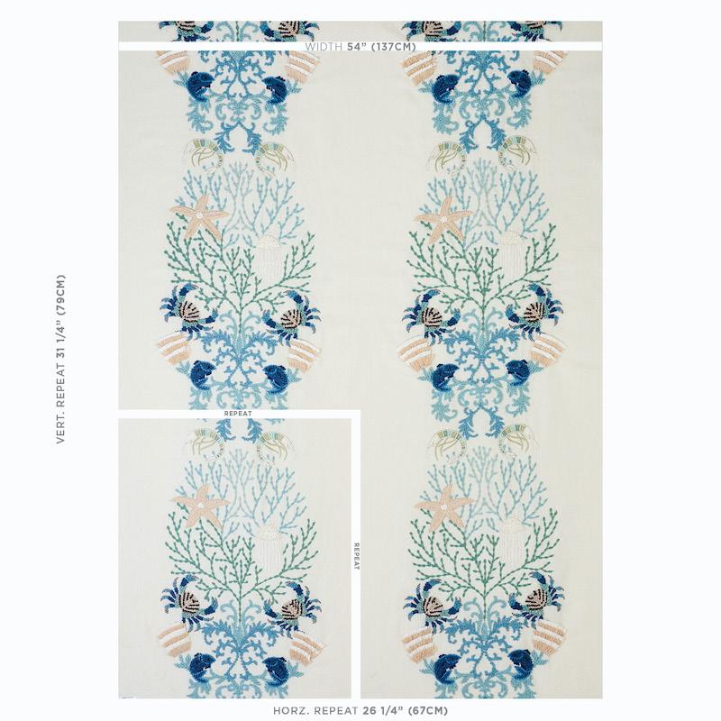 Schumacher Under The Sea Seafoam Fabric