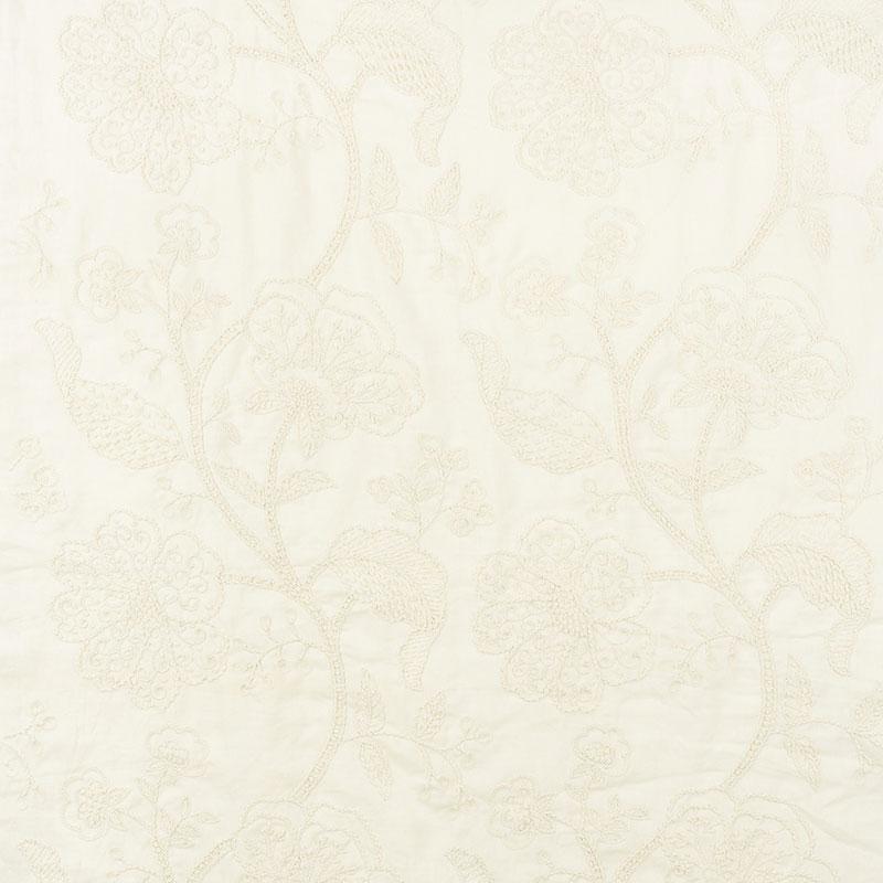 Schumacher Full Bloom Embroidery Cream Fabric