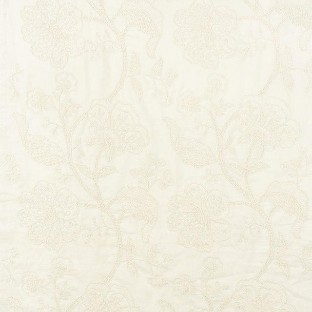 Schumacher Full Bloom Embroidery Cream Fabric