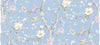 Seabrook Southport Floral Trail Fabric Sky Blue And Arrowroot Fabric
