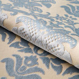 Schumacher Limbourg Damask Velvet Sky Fabric