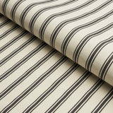 Schumacher Marquet Ticking Stripe Carbon Fabric