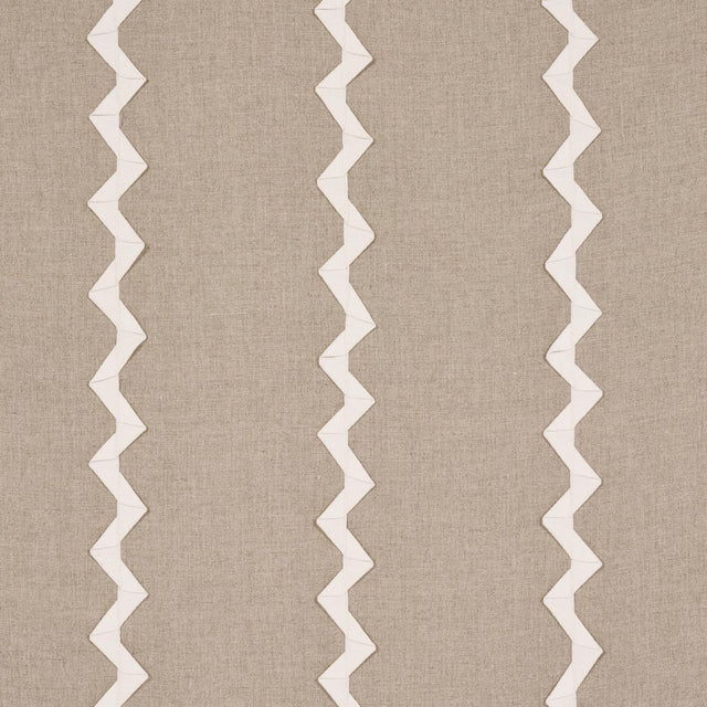Schumacher Lazare Appliqu Ivory On Natural Fabric