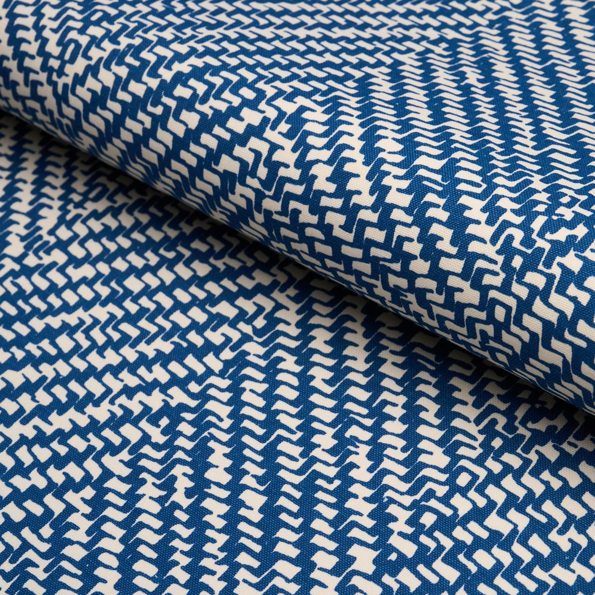 Schumacher Chevron D'Ete Indoor/Outdoor Blue Fabric