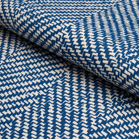 Schumacher Chevron D'Ete Indoor/Outdoor Blue Fabric