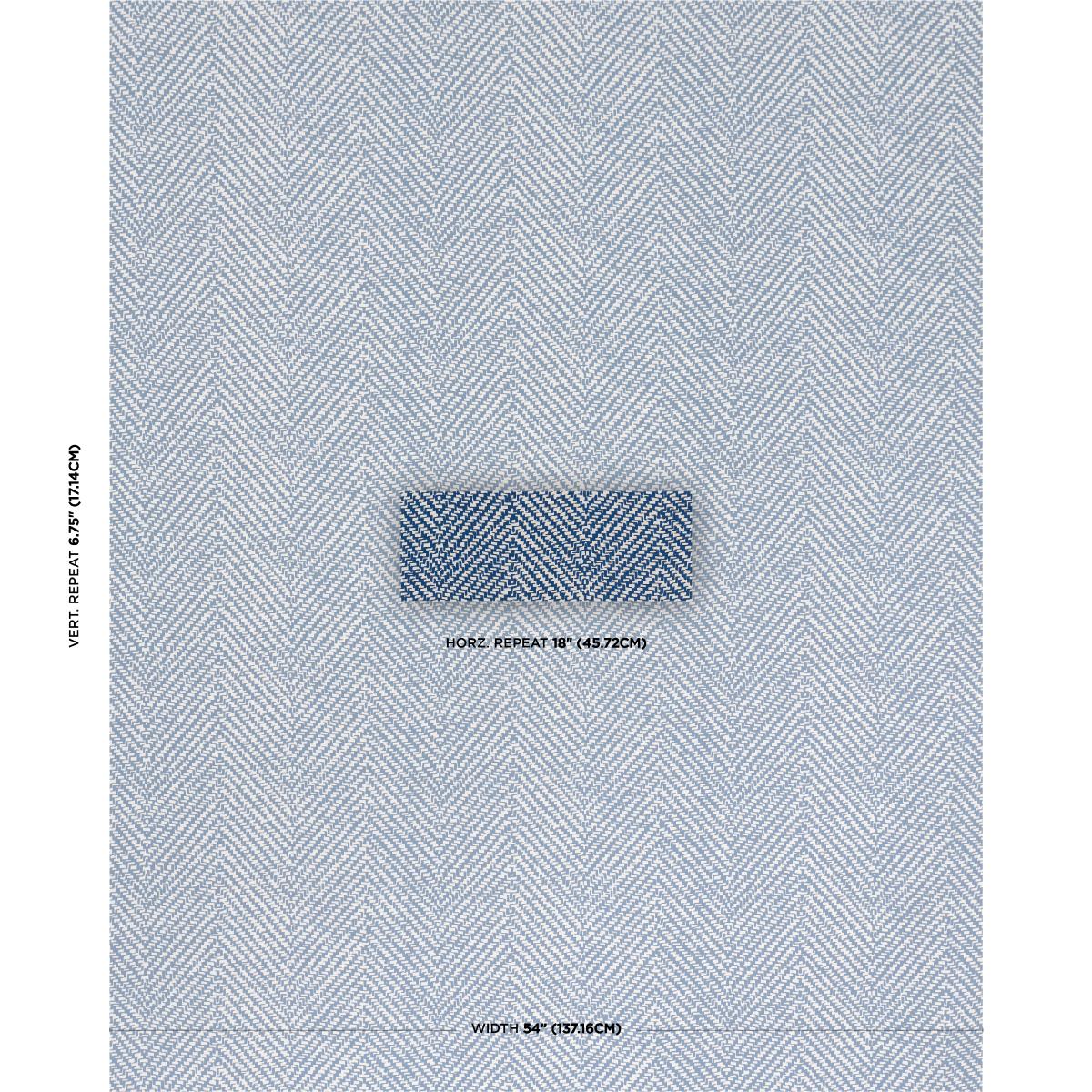 Schumacher Chevron D'Ete Indoor/Outdoor Blue Fabric