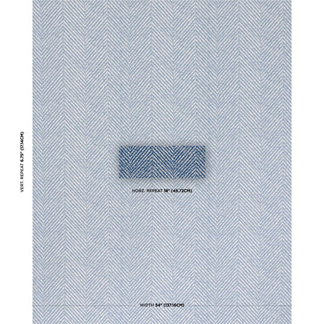 Schumacher Chevron D'Ete Indoor/Outdoor Blue Fabric