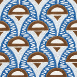 Schumacher Abelino Blue & Brown Fabric