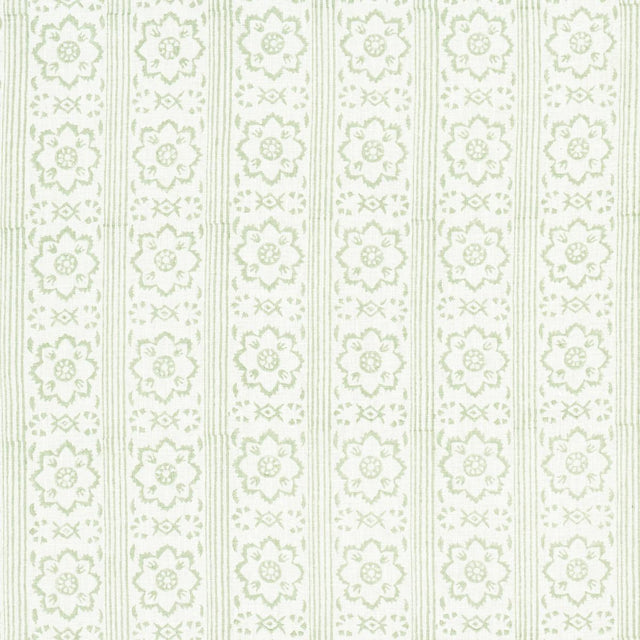 Schumacher Sunda Hand Blocked Print Sage Fabric