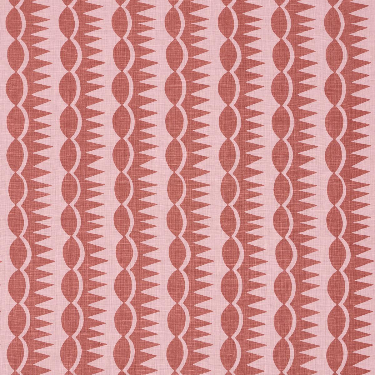 Schumacher Dagger Stripe Red On Pink Fabric