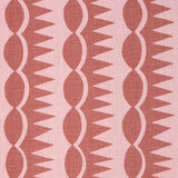 Schumacher Dagger Stripe Red On Pink Fabric