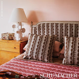 Schumacher Dagger Stripe Red On Pink Fabric