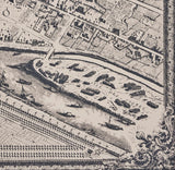 Schumacher La Cite Panel Set Ebony On Cream Wallpaper