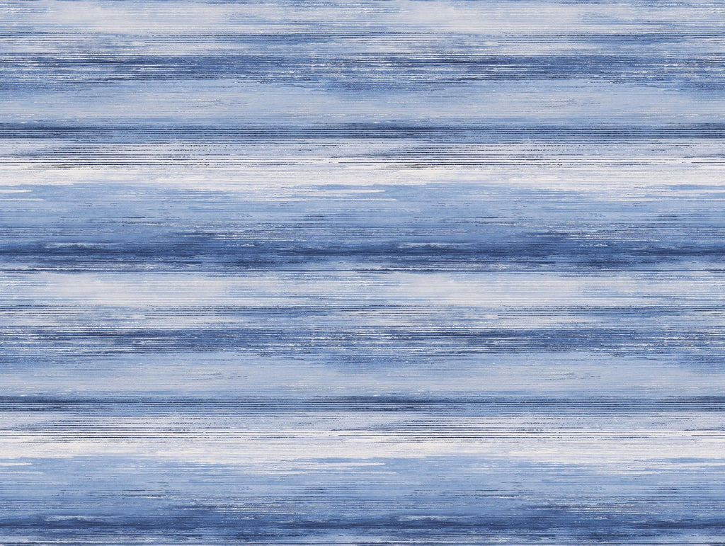 Seabrook Sunset Stripes Fabric Moody Blue and Frost Fabric