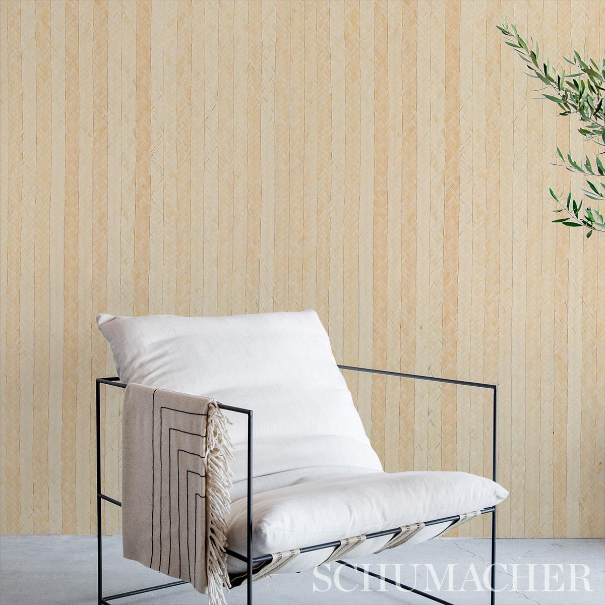 Schumacher Braided Buri Natural Wallpaper