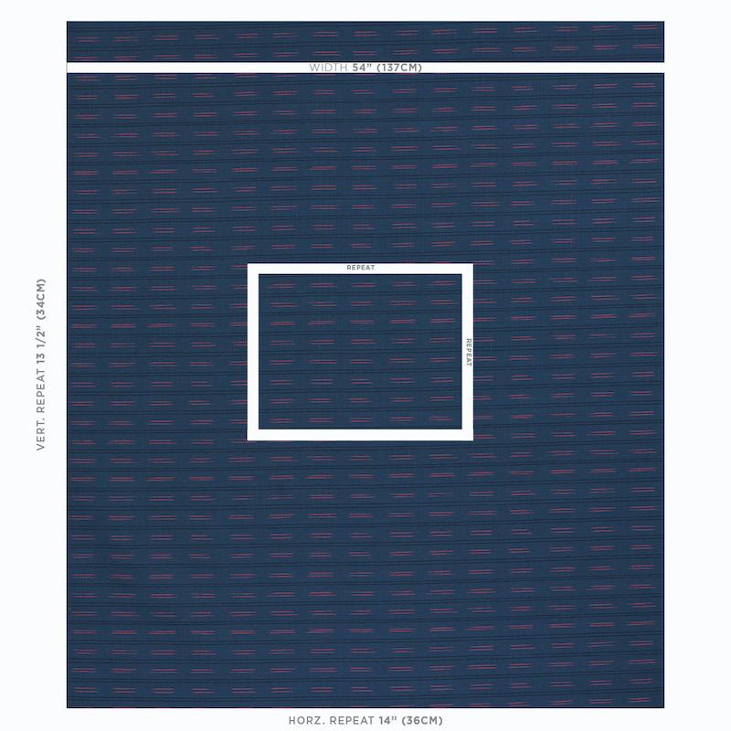 Schumacher Ainsley Stripe Indoor/Outdoor Navy Fabric