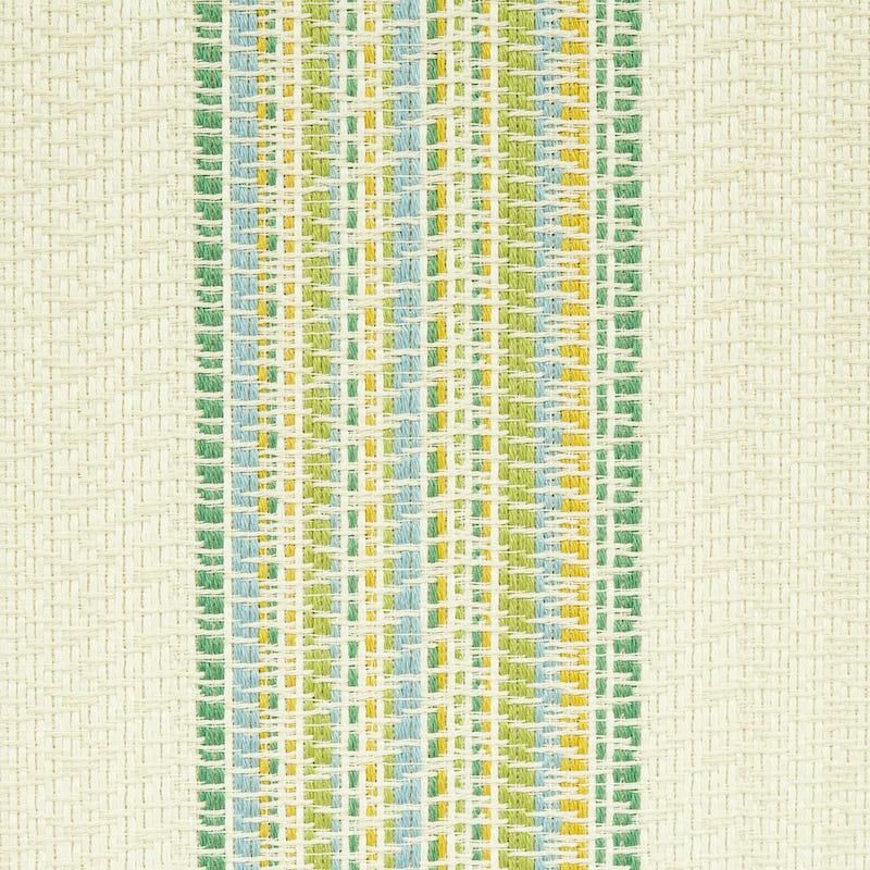 Schumacher Bendita Stripe Indoor/Outdoor Leaf Fabric