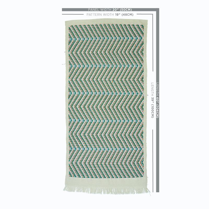 Schumacher Amates Hand Woven Brocade Duck Egg Fabric