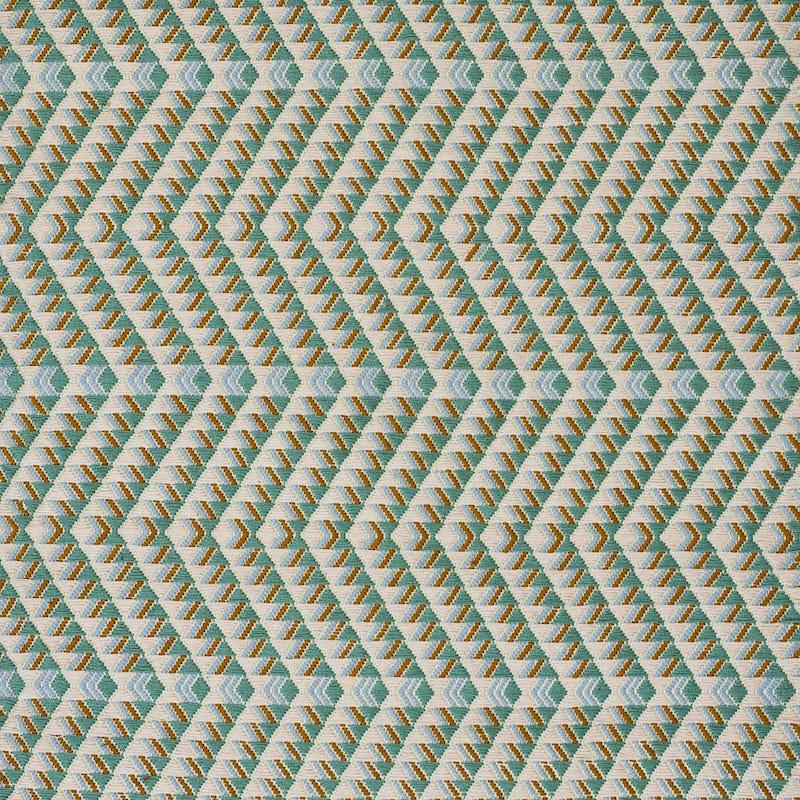 Schumacher Amates Hand Woven Brocade Duck Egg Fabric