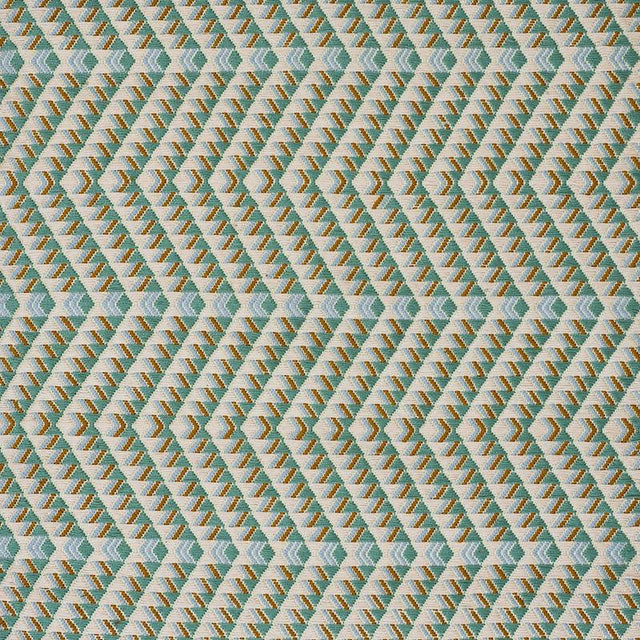 Schumacher Amates Hand Woven Brocade Duck Egg Fabric