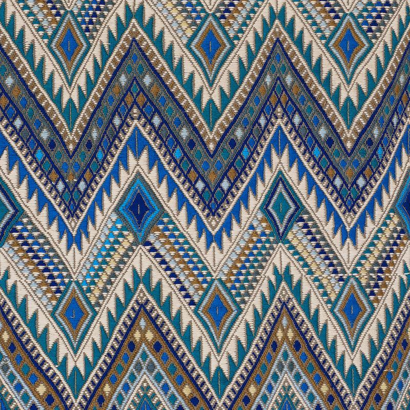 Schumacher Coyolate Hand Woven Brocade Ocean Fabric