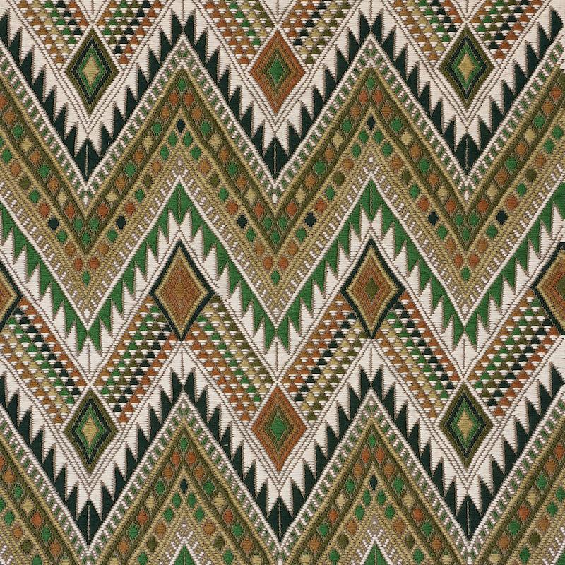 Schumacher Coyolate Hand Woven Brocade Green Fabric