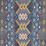 Schumacher Kaya Hand Woven Brocade Blue Fabric