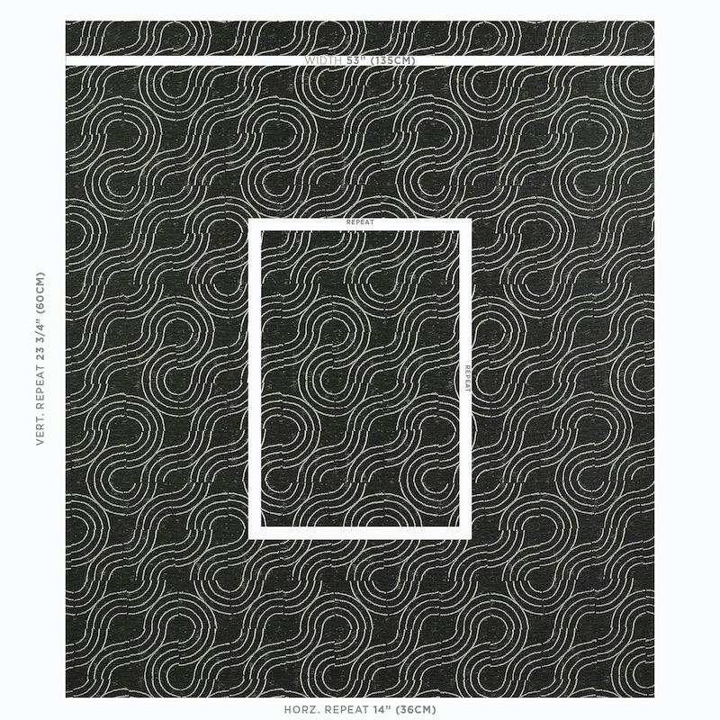 Schumacher Alma Indoor/Outdoor Carbon Fabric