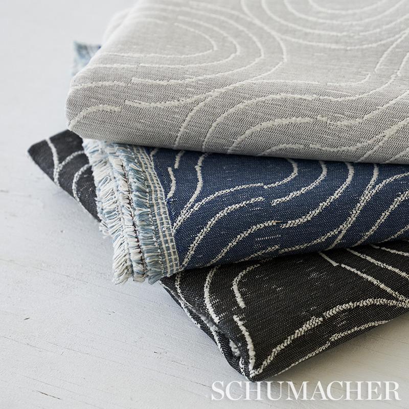 Schumacher Alma Indoor/Outdoor Carbon Fabric