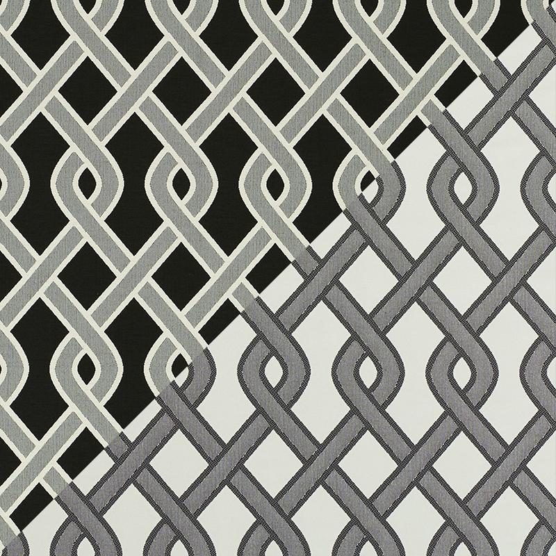 Schumacher Cleo Trellis Indoor/Outdoor Black Fabric
