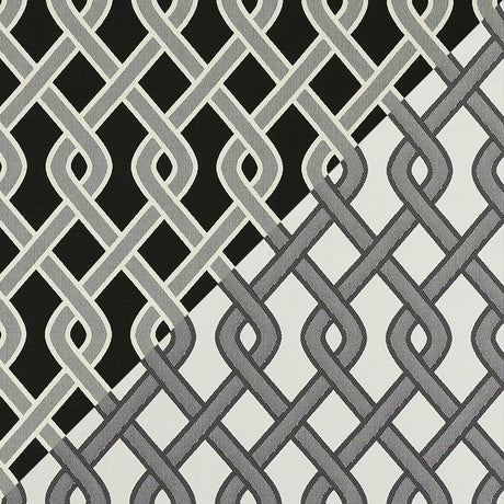 Schumacher Cleo Trellis Indoor/Outdoor Black Fabric