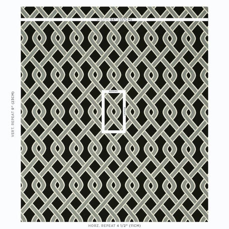 Schumacher Cleo Trellis Indoor/Outdoor Black Fabric
