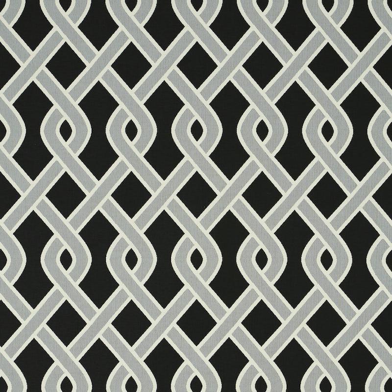 Schumacher Cleo Trellis Indoor/Outdoor Black Fabric