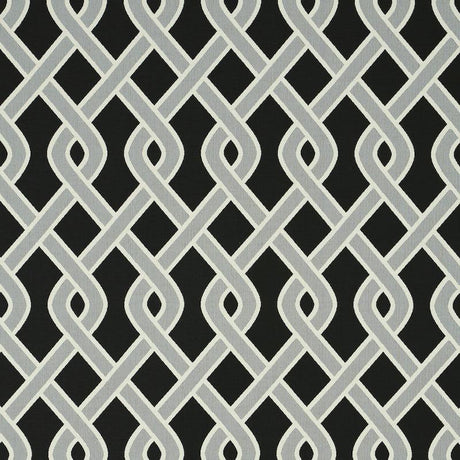 Schumacher Cleo Trellis Indoor/Outdoor Black Fabric