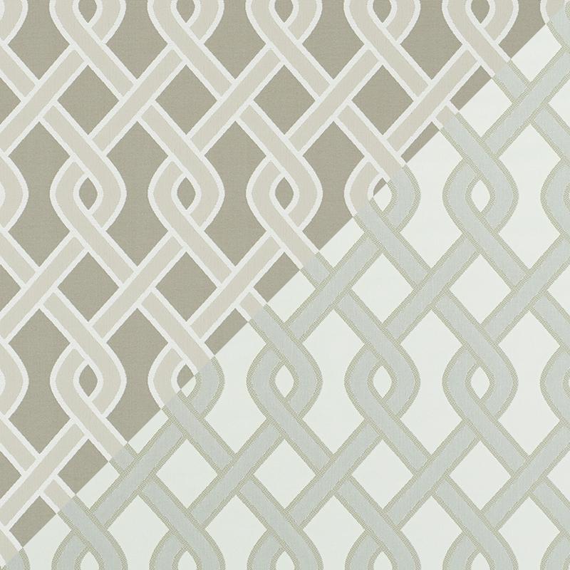Schumacher Cleo Trellis Indoor/Outdoor Neutral Fabric