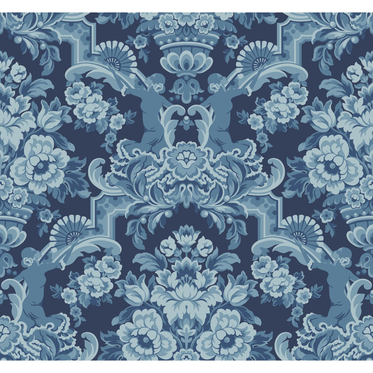 Cole & Son LOLA CHINA BLUES ON MIDNIGHT Wallpaper