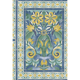 Cole & Son TRIANA CANARY YELLOW & CHINA BLUE ON TEAL Wallpaper