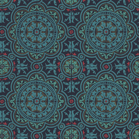 Cole & Son PICCADILLY PETROL/RED/METALLIC GOLD ON INK Wallpaper